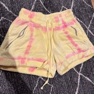 Sincerely Jules Yellow and Pink Sweat Shorts